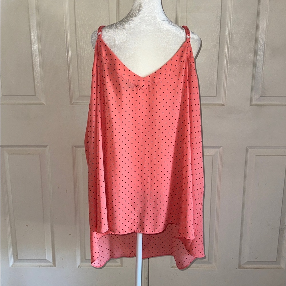 Torrid Sophie Coral And Black Dotted V Neck Cami - Picture 4 of 6